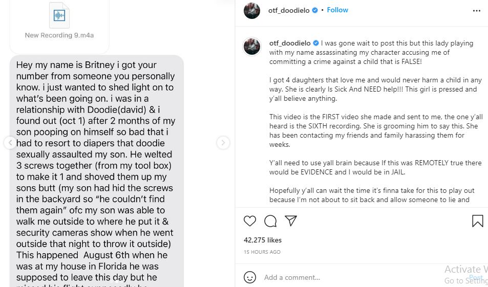 Doodie Lo denied all the alligations against him