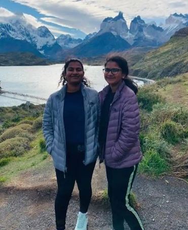 Drithi Rajkumar with her friend