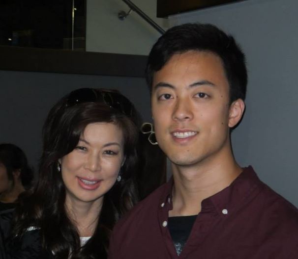 Edison Park with his mother