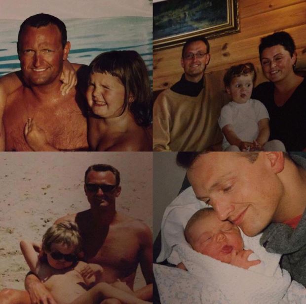 Emma Krokdal's childhood photo with her dad