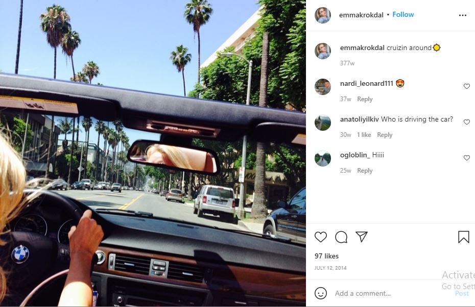 Emma Krokdal's first Instagram post