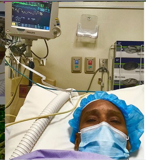 Granville Adams in the hospital after cancer