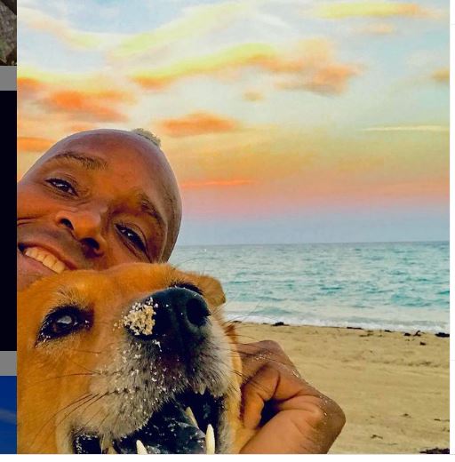 Granville Adams with his dog