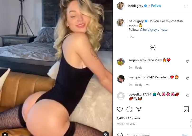 Heidi Grey's first Instagram post