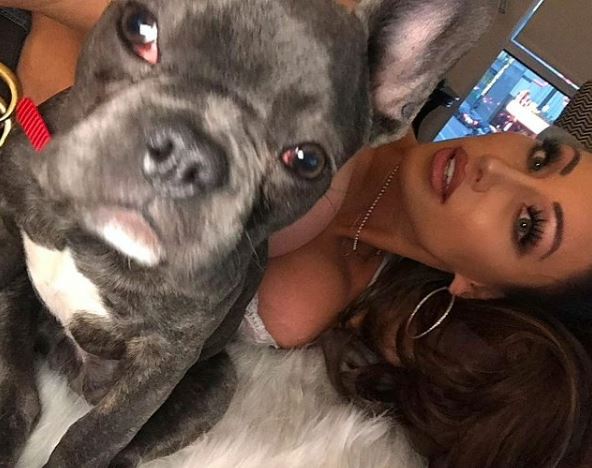 Holly Sonders with her pet dog