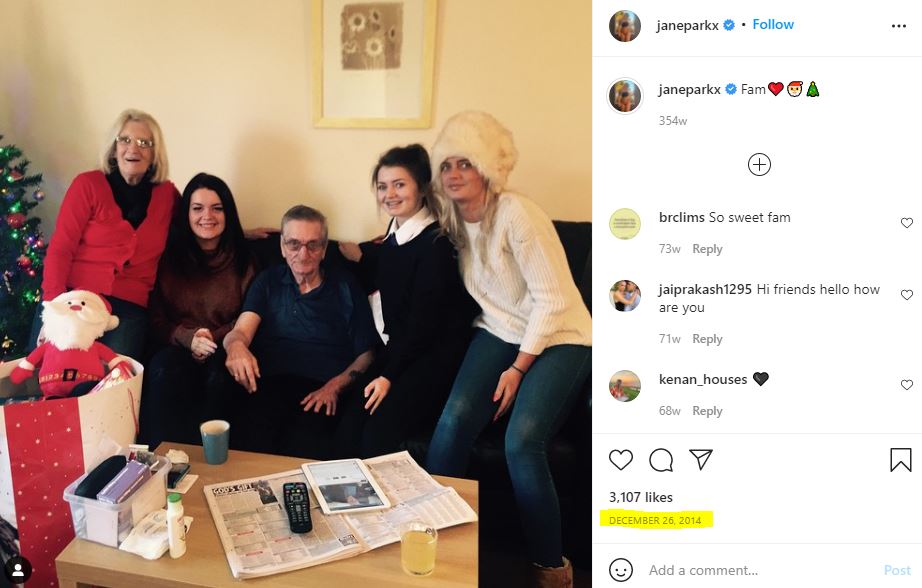 Jane Park first IG post