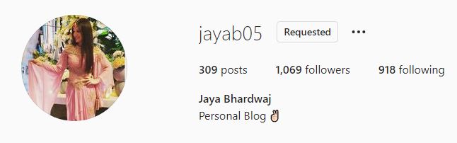 Jaya Bhardwaj IG profile