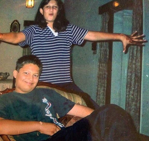 Jaya Bhardwaj old image with her brother