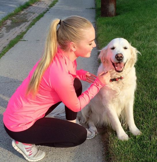 Jones with her pet dog