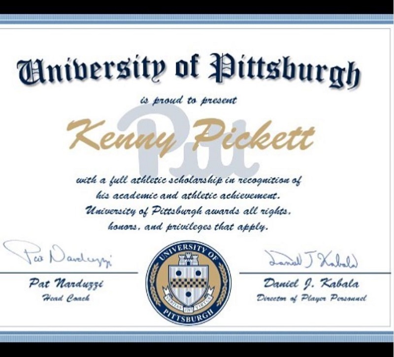 Kenny Pickett officially became Player of University Of Pittsburgh in 2016