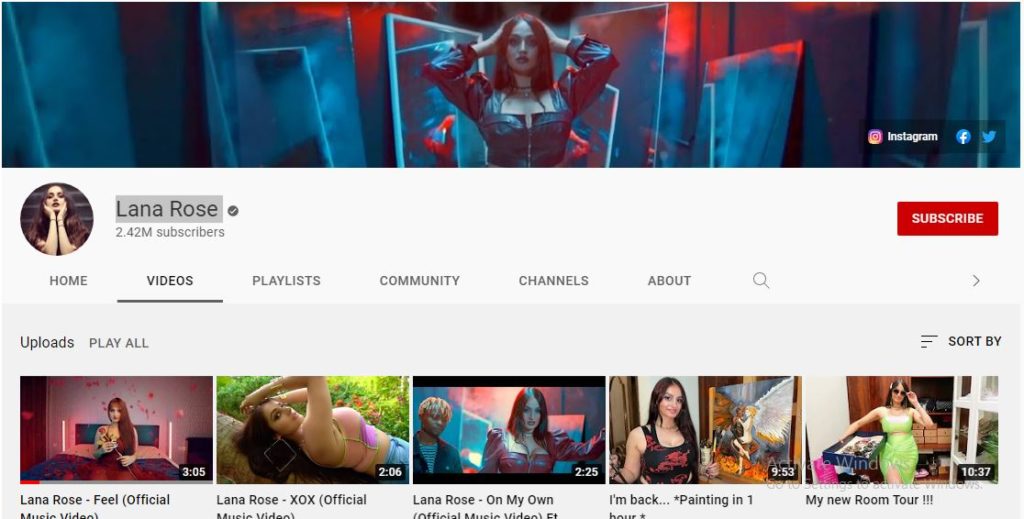 Lana Rose Youtube channel