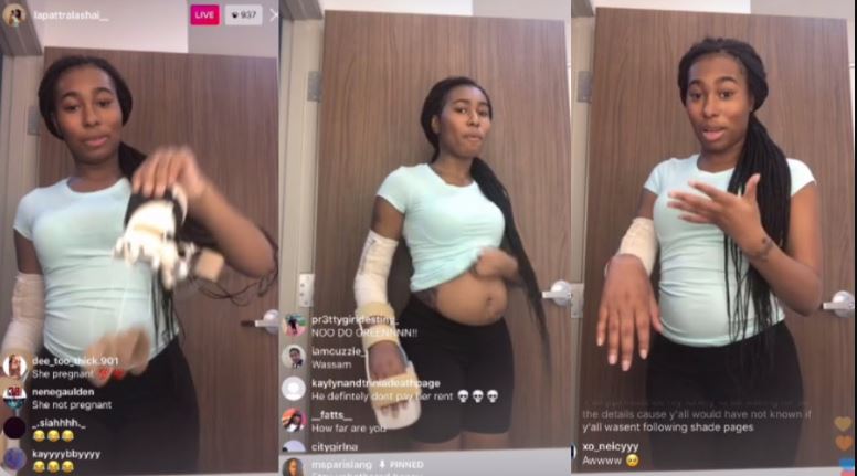 Lapattra Jacobs showed her injuries
