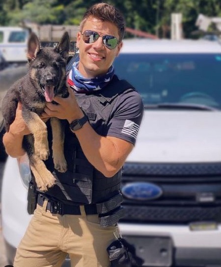 Lawson Bates with his dog
