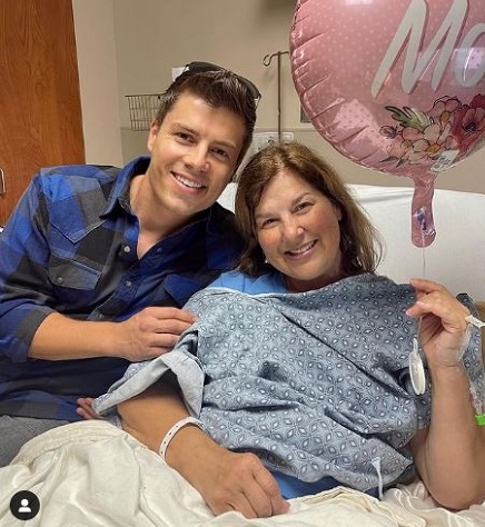 Lawson Bates with his mother