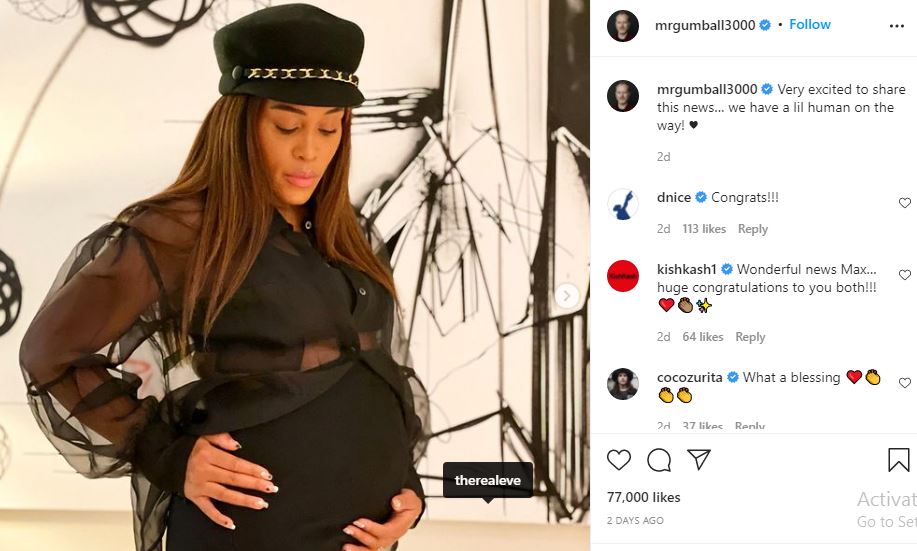 Maximillion Cooper and his wife Eve expecting their first baby