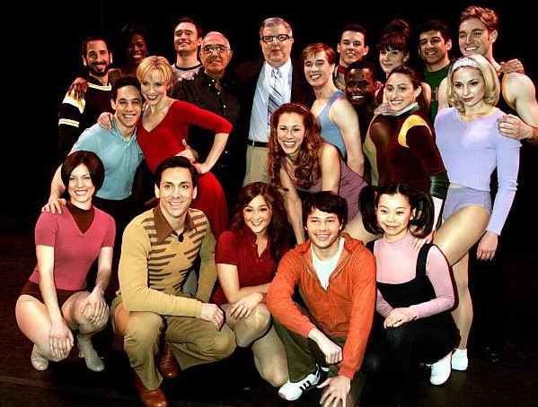 Natalie Cortez with the cast of Chorus Line