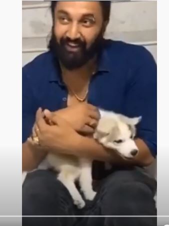 Niroop Nandkumar with his pet