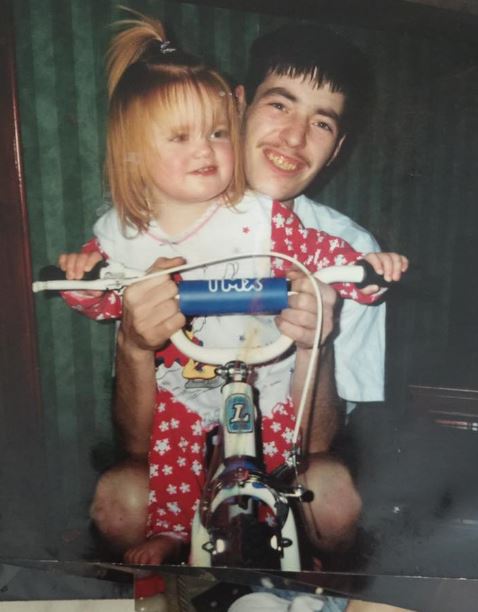 Old image of Jane Park with her dad