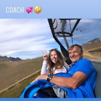 Polina Knoroz with her coach