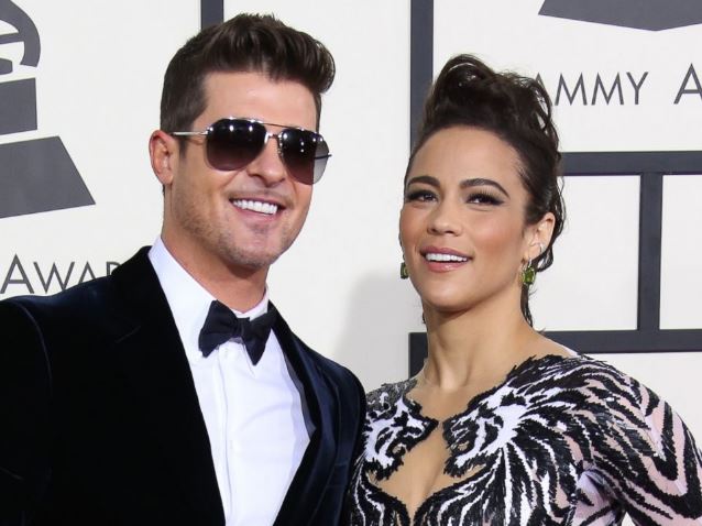 Robin Thicke with his ex wife