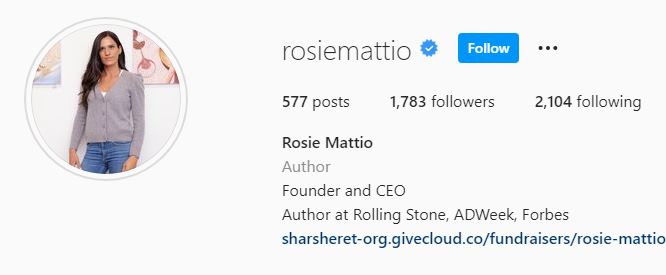Rosie Mattio IG profile