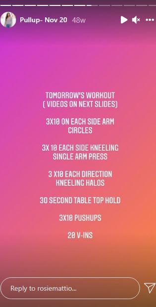 Rosie Mattio workout session