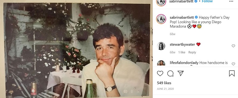 Sabrina Bartlett dedicated a post for her father