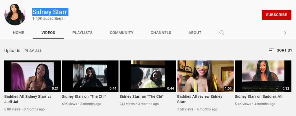 Sidney Starr Youtube channel