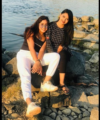 Sofia Ansari with her friend
