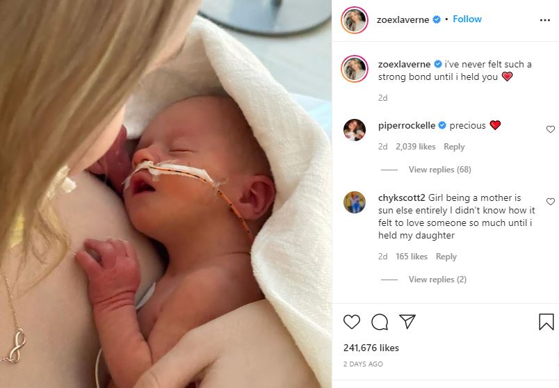 Zoe Laverne's new born baby