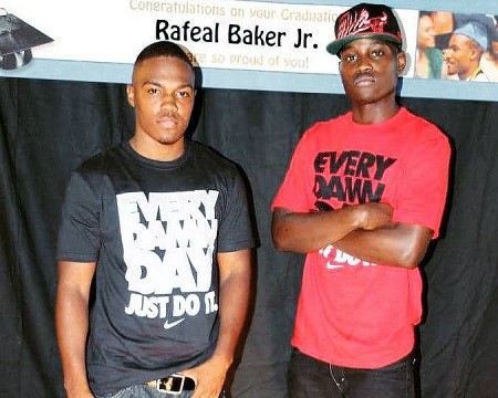 Ahmaud Arbery with his friend Akeem Baker