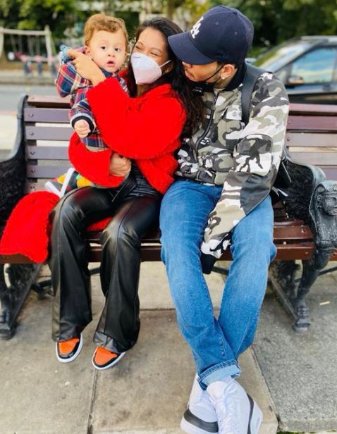 Ammika and Chris Brown with their son Aeko Catori Brown