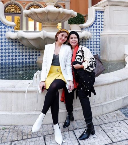 Ashley Ortega with her mother