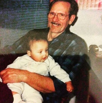 Brandon Jones childhood picture with his grandfather