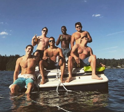 Brandon Jones with his friends