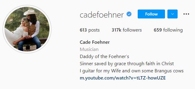 Cade Foehner IG profile