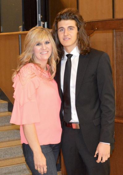 Cade Foehner and his mother