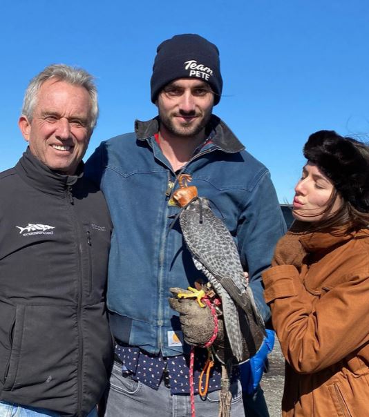 Conor Kennedy with his dad Robert and sister Kyra
