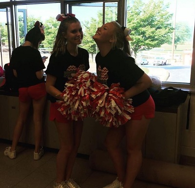 Corinna Slusser was a cheerleader in her school