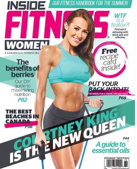 Courtney featured on various fitness magazine cover pages