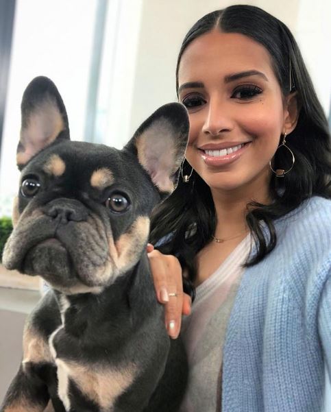 Diab with her pet dog