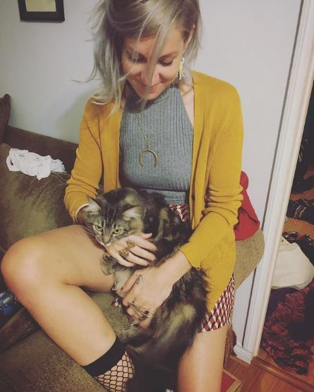 Dylan with her pet cat