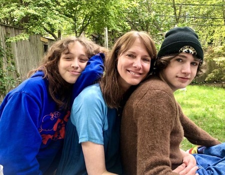 ELSIE RICHTER With her mother and brother