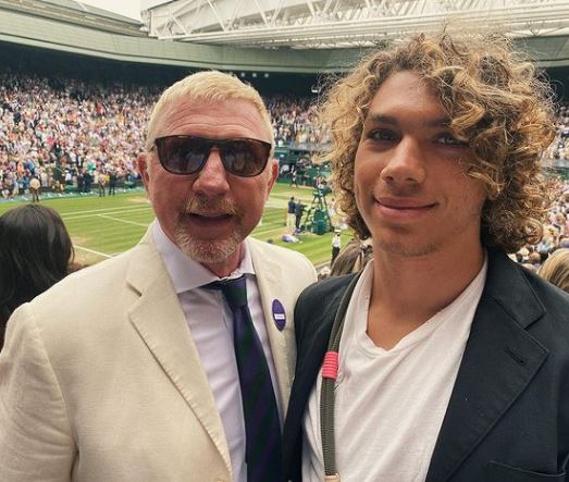 Elias Becker and his dad