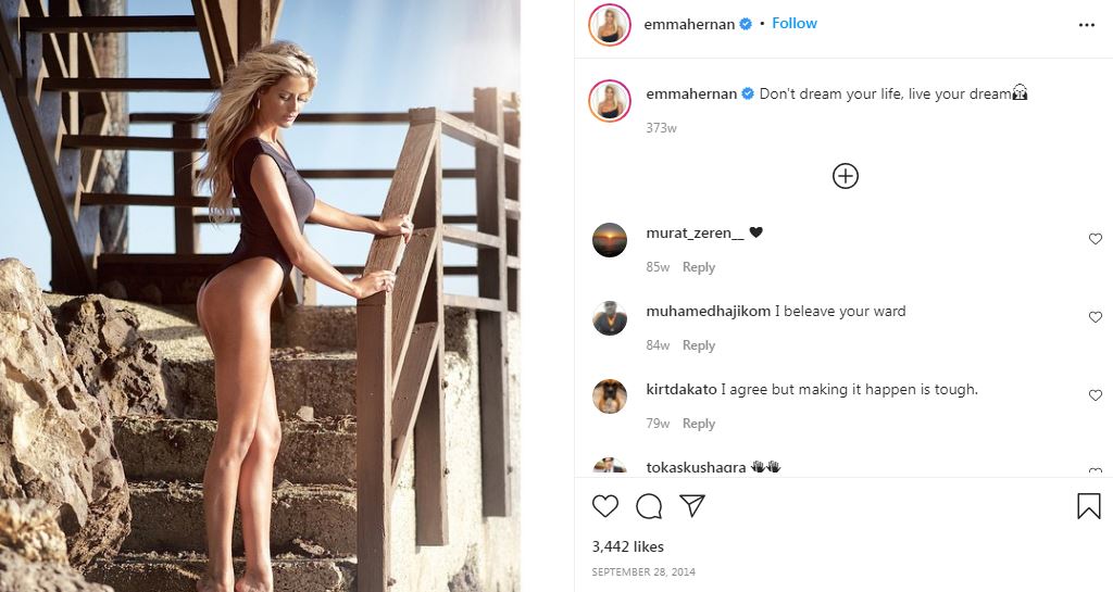 First IG post of Emma Hernan