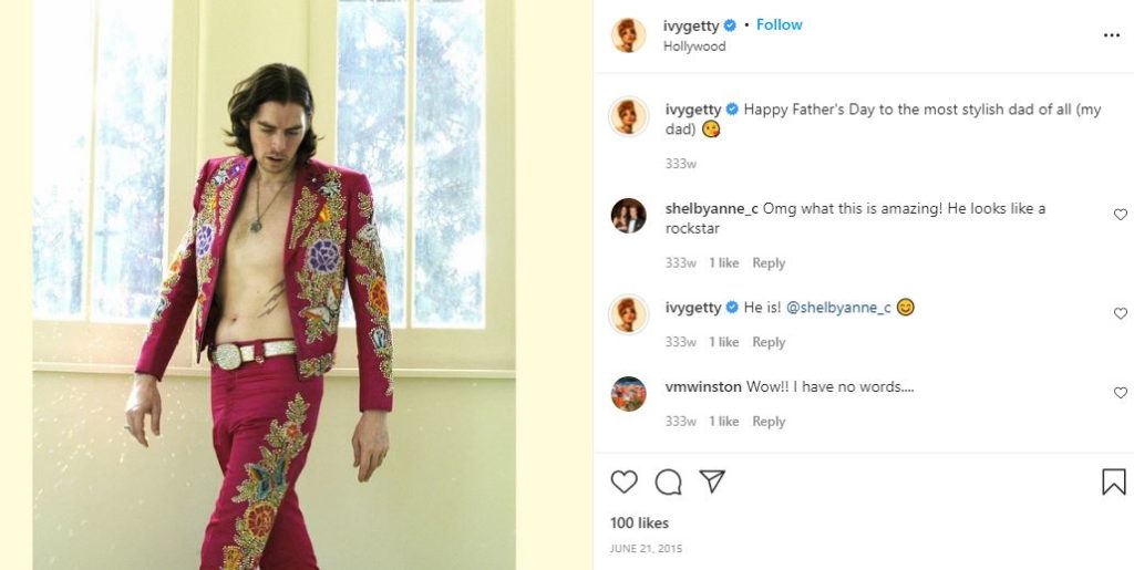First Instagram post of Ivy Getty