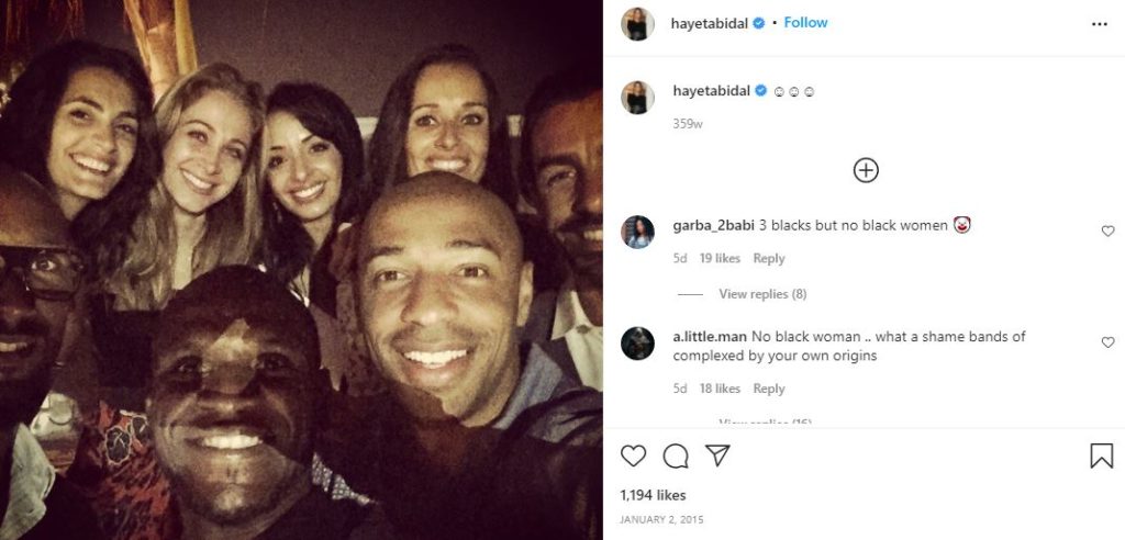 Hayet's first Instagram post