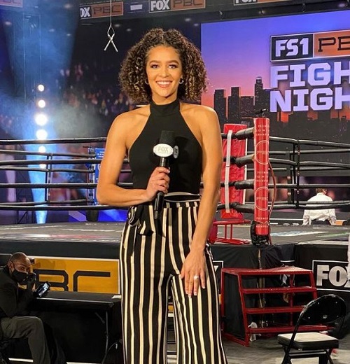 Jordan Hardy works at FOX Sports Premier Boxing Champions (PBC) programs as a reporter