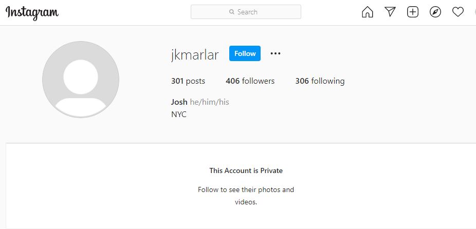 Josh Marlar's Private Instagram Account