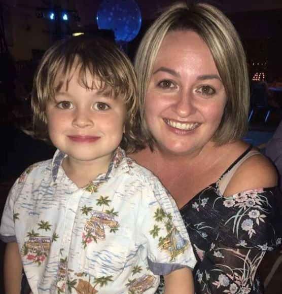 Jude Riordan with his mother Kellie Riordan